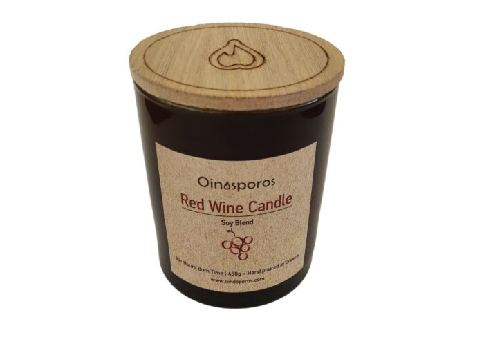 Oinosporos Red Candle with wooden wick